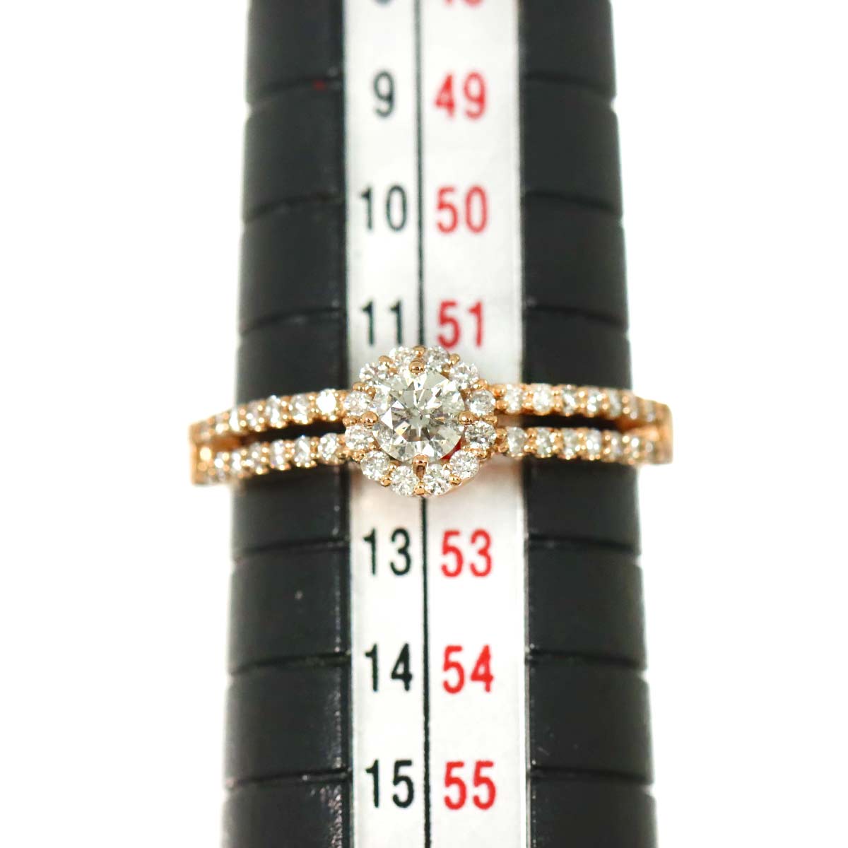 Diamond 0.20ct/0.24ct Ring 18K PG Pink Gold 750 Size6(US)