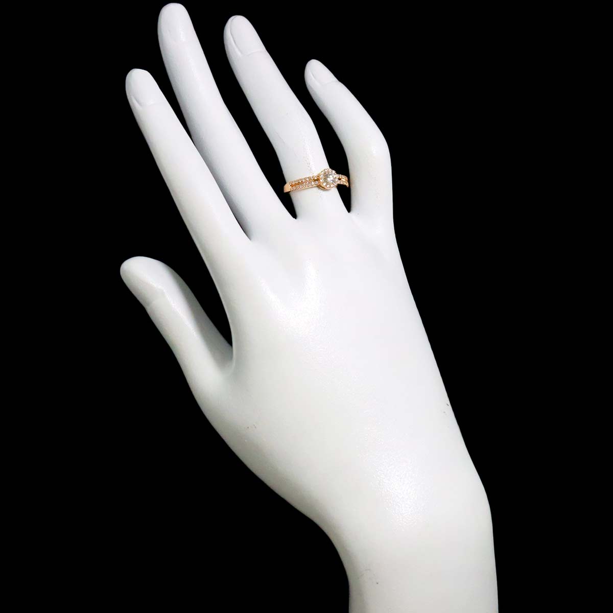 Diamond 0.20ct/0.24ct Ring 18K PG Pink Gold 750 Size6(US)