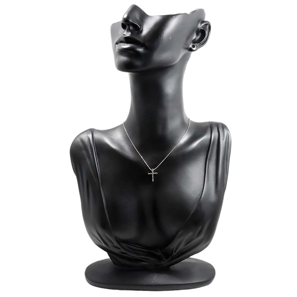 Cross Motif Diamond 0.13ct Necklace 18K White Gold 750