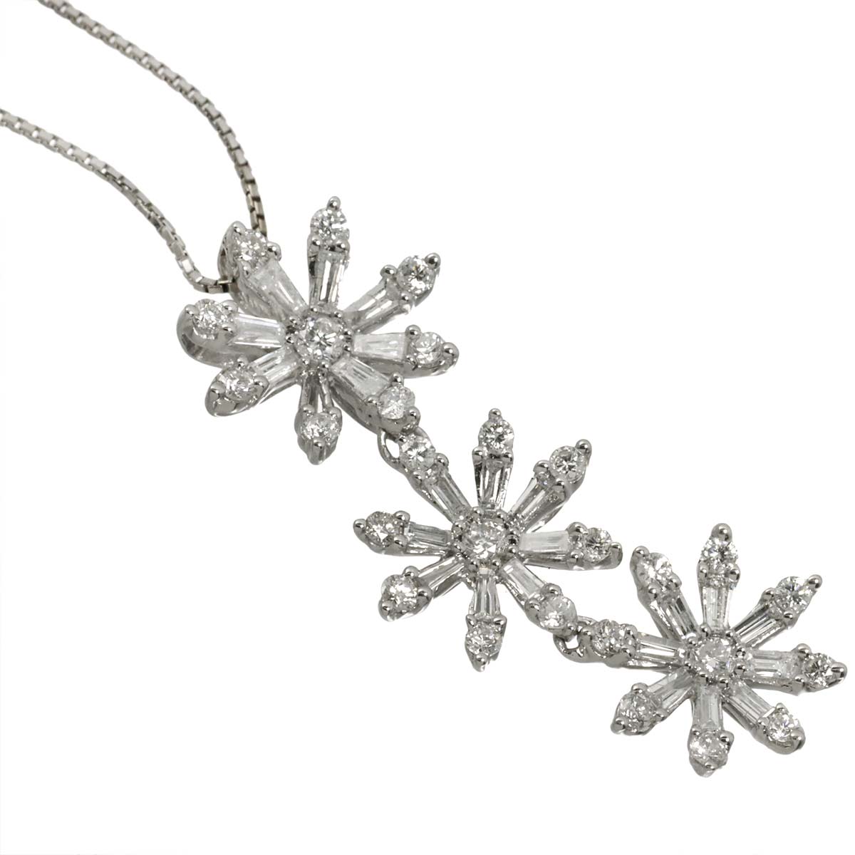 Diamond 1.00ct Necklace 18K WG White Gold 750