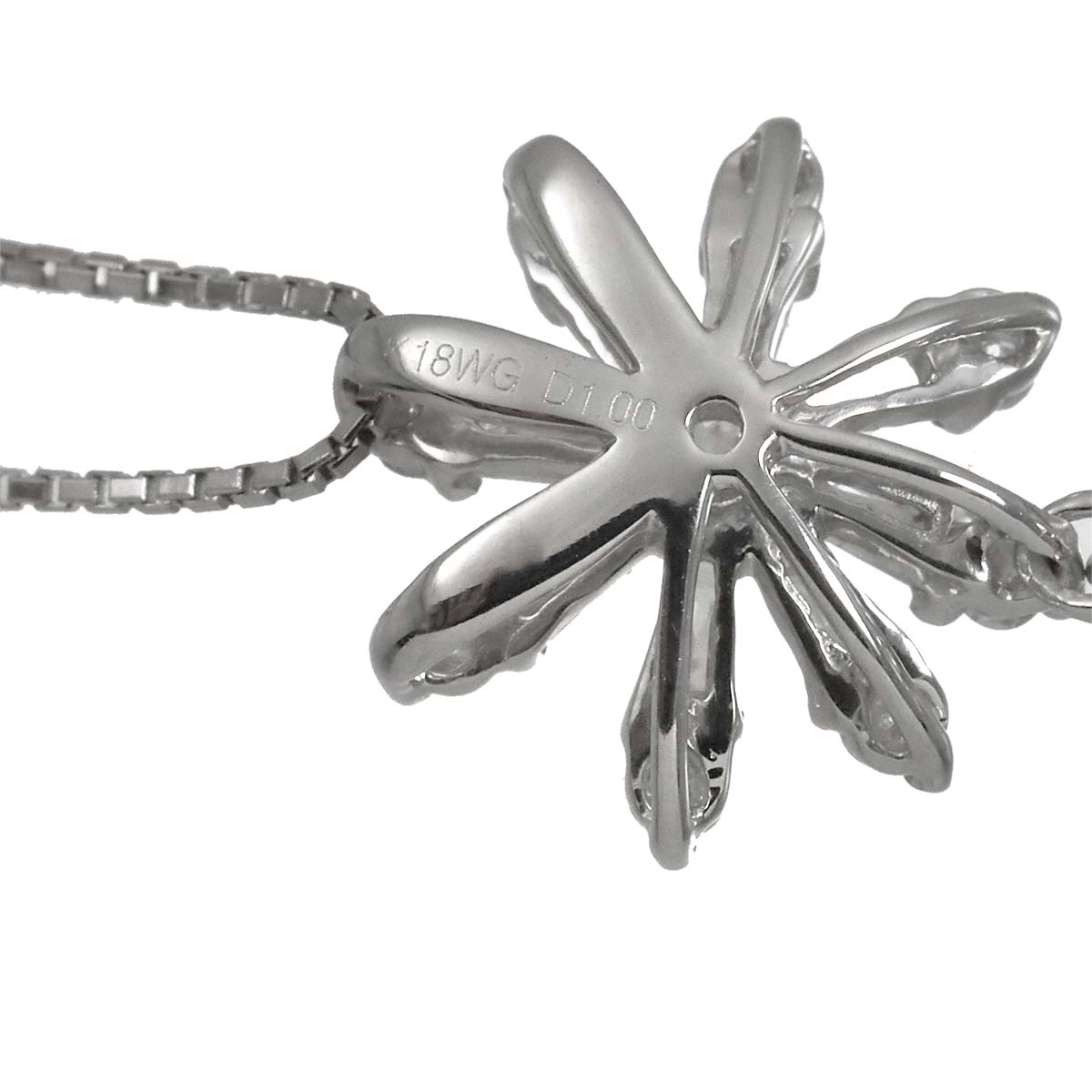 Diamond 1.00ct Necklace 18K WG White Gold 750