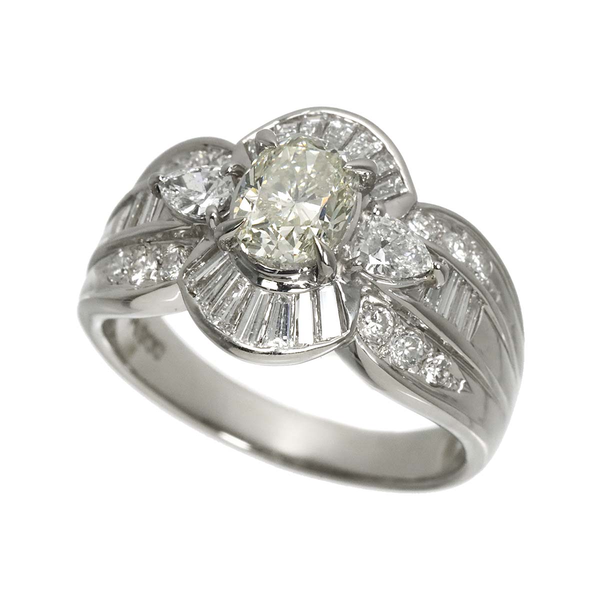 Diamond 0.90ct/1.021ct Ring Pt Platinum size6.75(US)