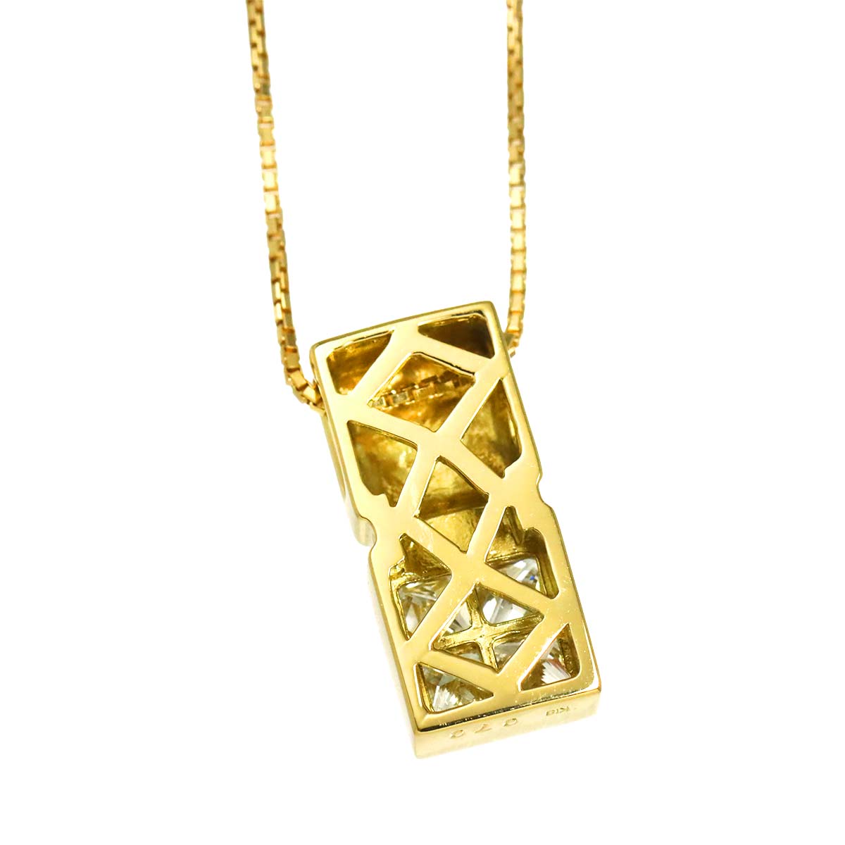 Diamond 0.70ct Necklace 18K K18 YG Yellow Gold 750