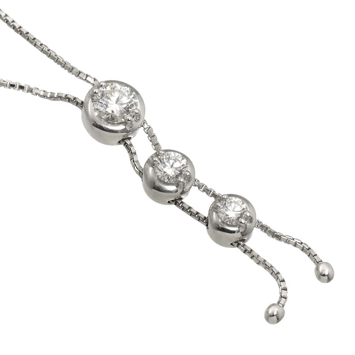 Trilogy Diamond 0.55ct Necklace 18K WG 750