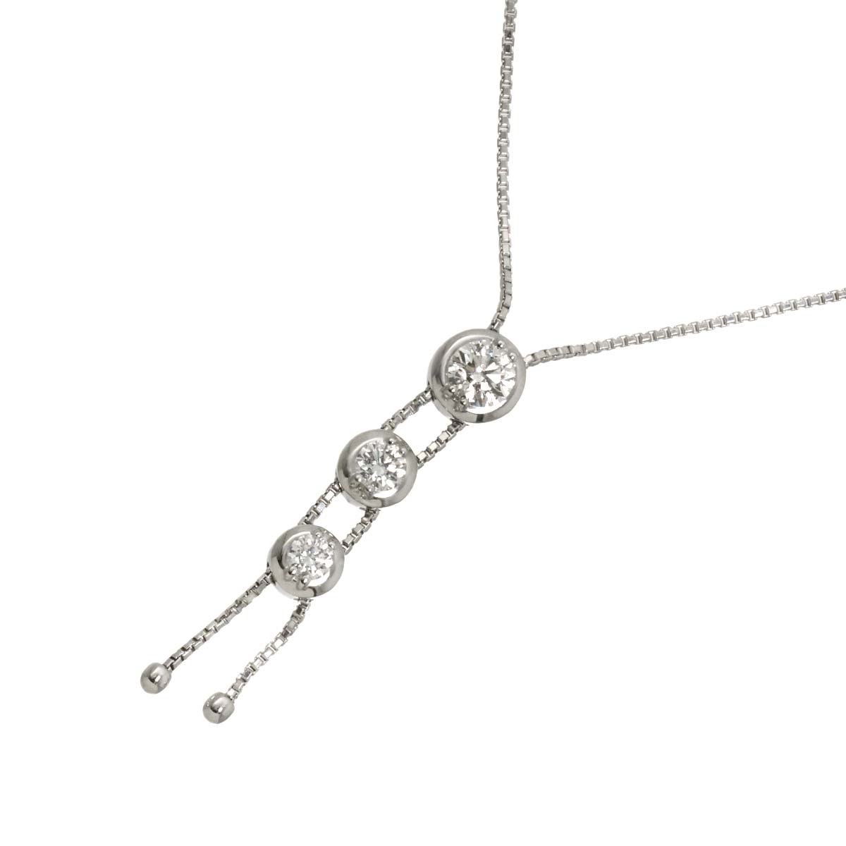 Trilogy Diamond 0.55ct Necklace 18K WG 750