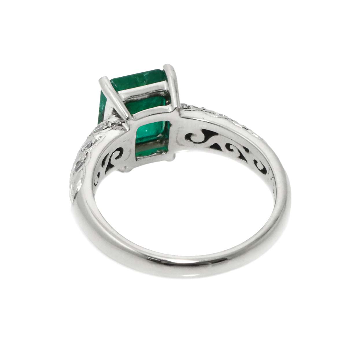 Emerald 1.71ct Diamond 0.15ct Ring Pt Platinum size6(US)