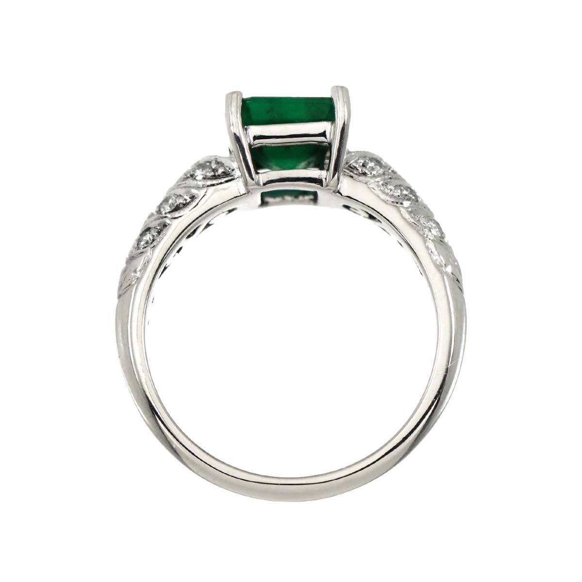 Emerald 1.71ct Diamond 0.15ct Ring Pt Platinum size6(US)