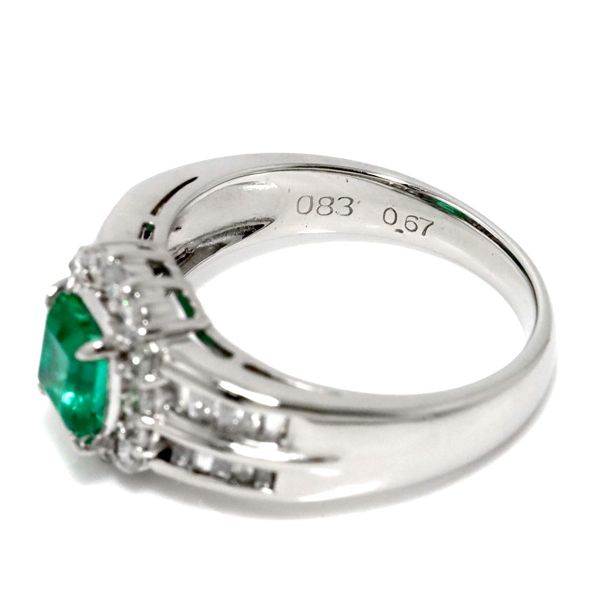 Emerald 0.83ct Diamond 0.67ct Ring Pt Platinum size5.5-5.75(US)