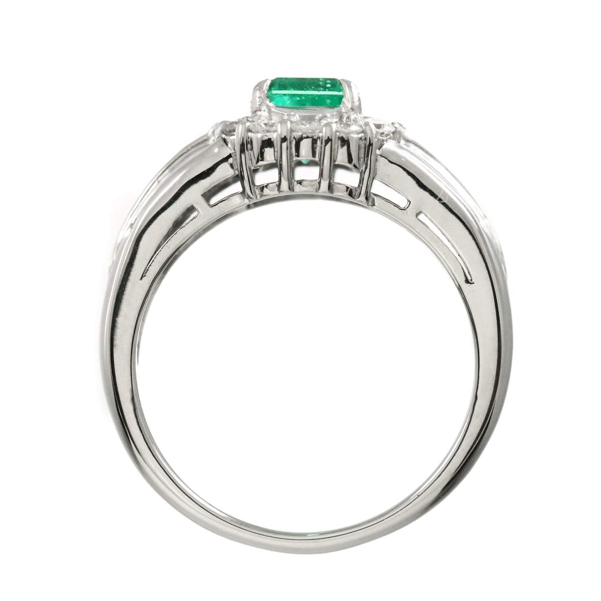 Emerald 0.83ct Diamond 0.67ct Ring Pt Platinum size5.5-5.75(US)