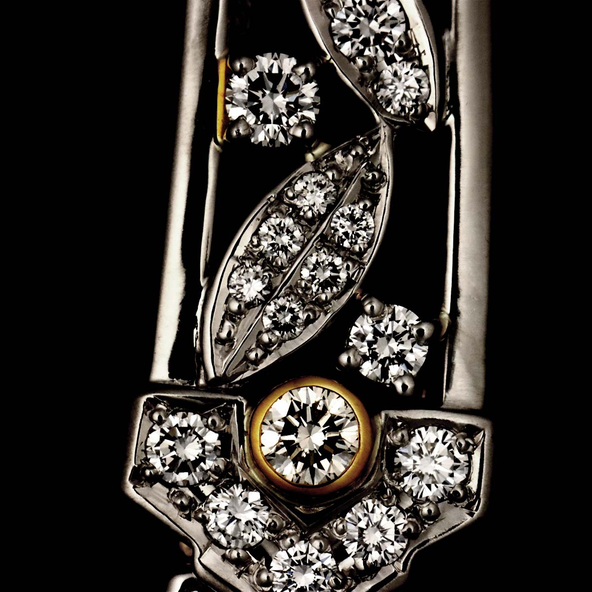 Diamond 1.04ct Necklace Pt 18K YG 750