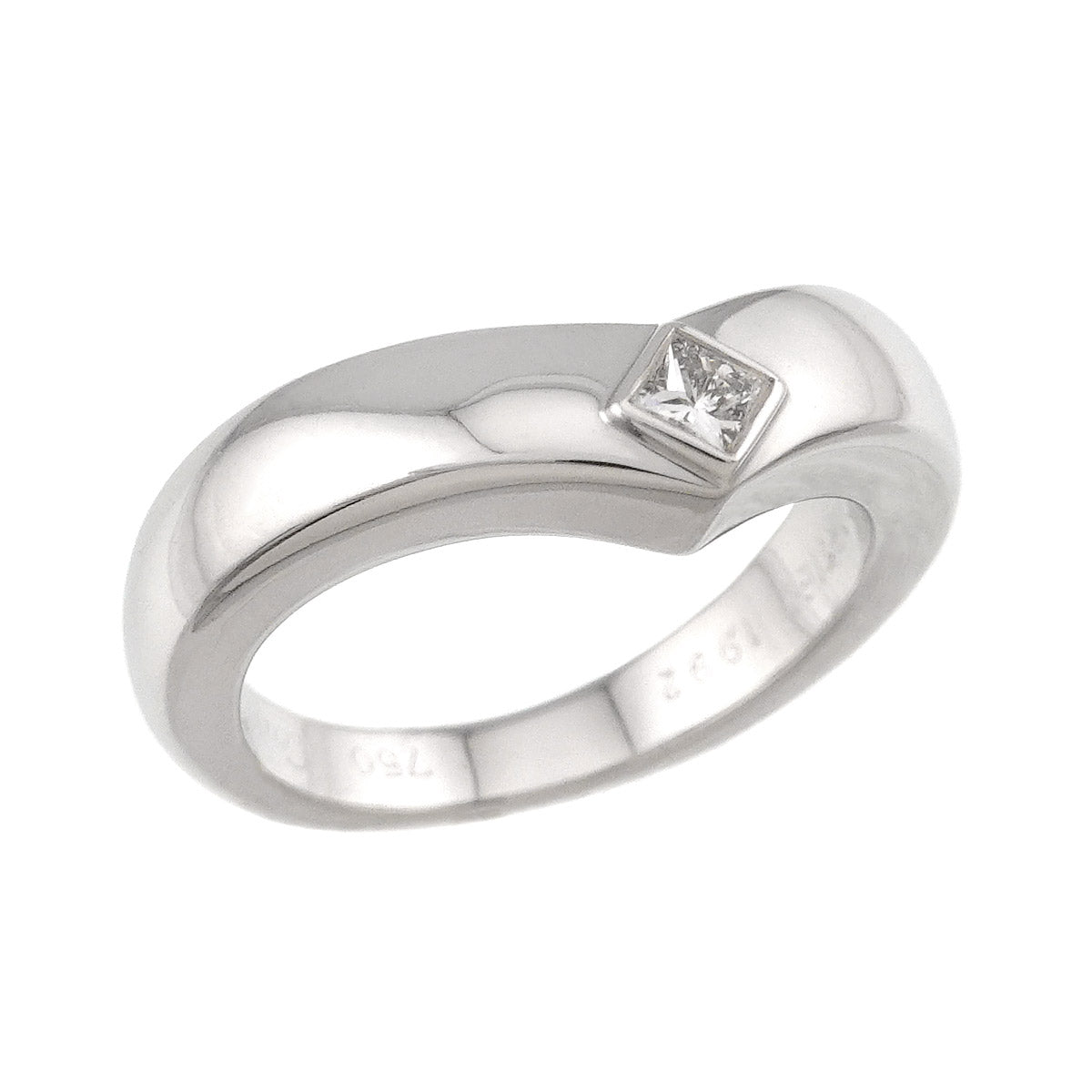 Diamond Ring 18K White Gold 750 size53 6.25-6.5(US)