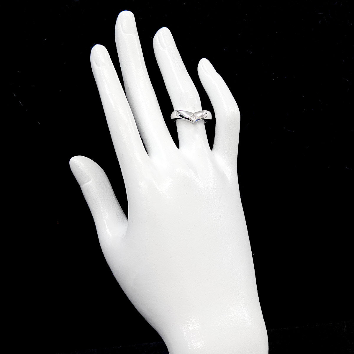 Diamond Ring 18K White Gold 750 size53 6.25-6.5(US)