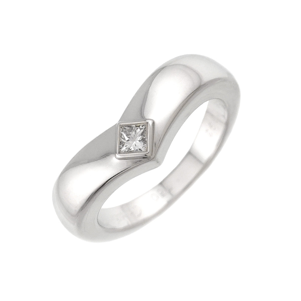 Diamond Ring 18K White Gold 750 size53 6.25-6.5(US)