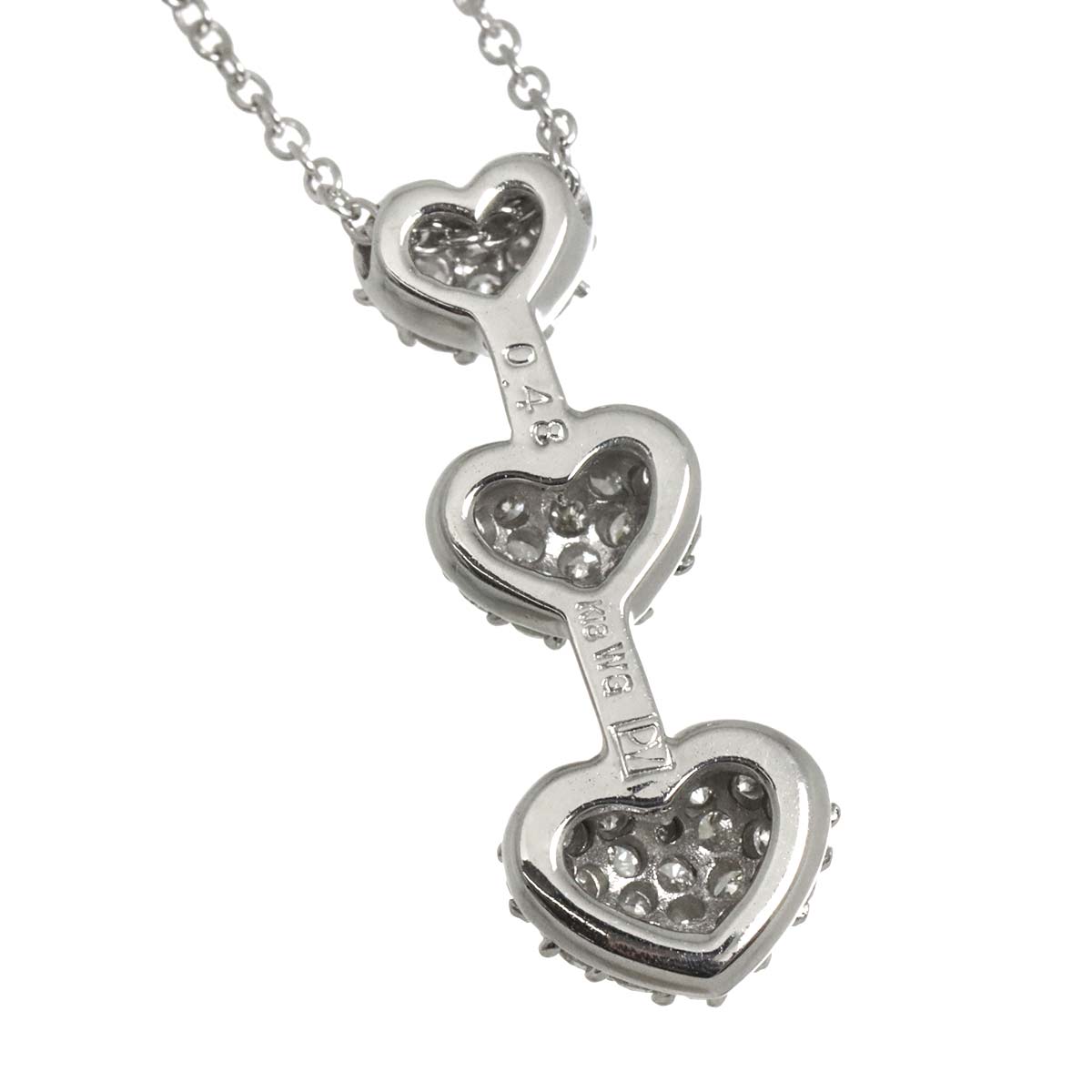 Heart Motif Diamond 0.48ct Necklace 18K 750 Pt