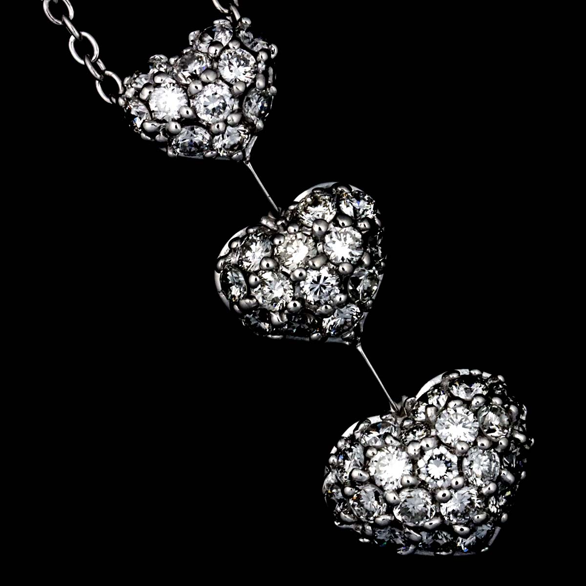 Heart Motif Diamond 0.48ct Necklace 18K 750 Pt