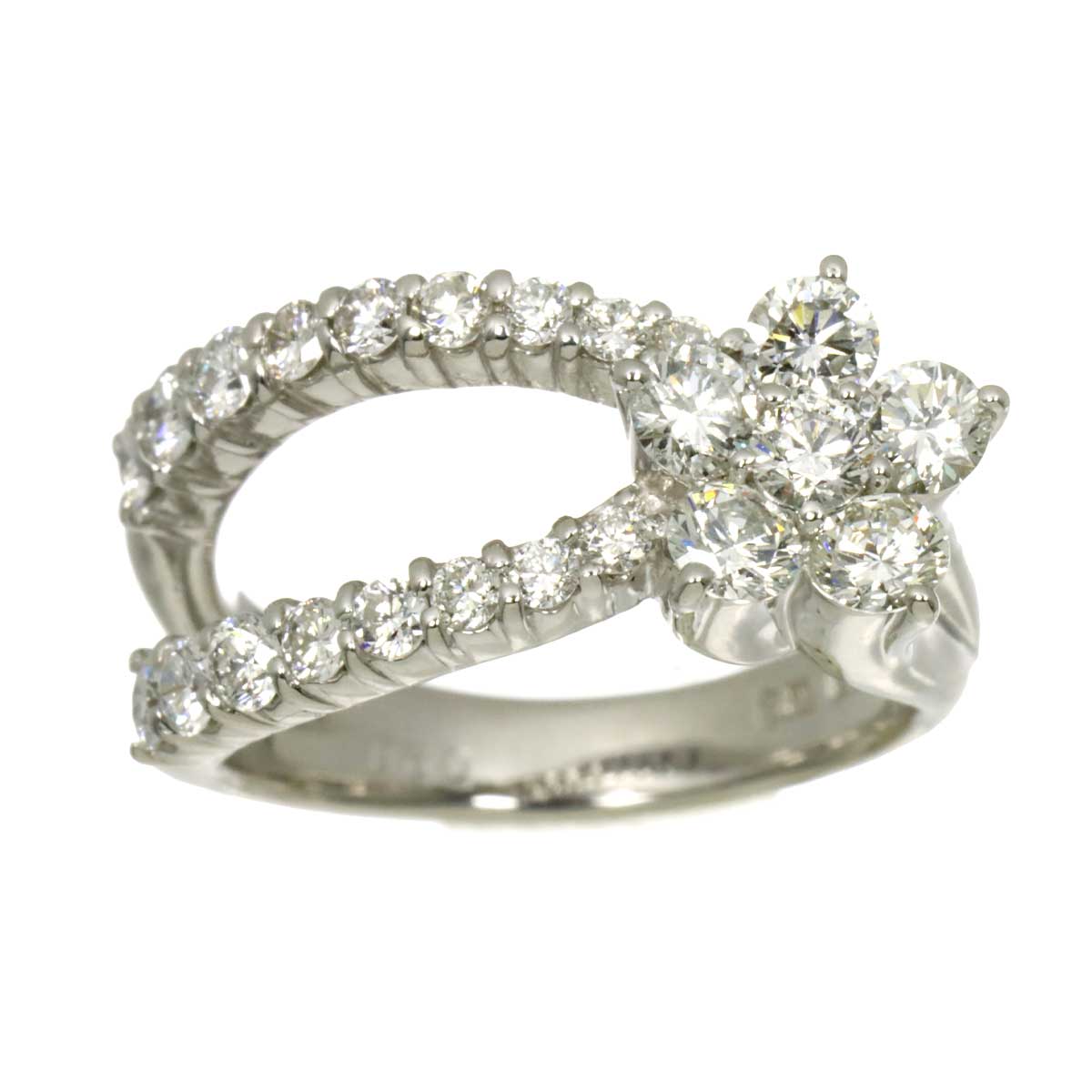 Diamond 0.90ct Ring 18K WG 750 Size3.25(US)