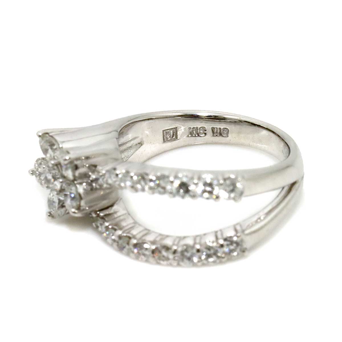 Diamond 0.90ct Ring 18K WG 750 Size3.25(US)