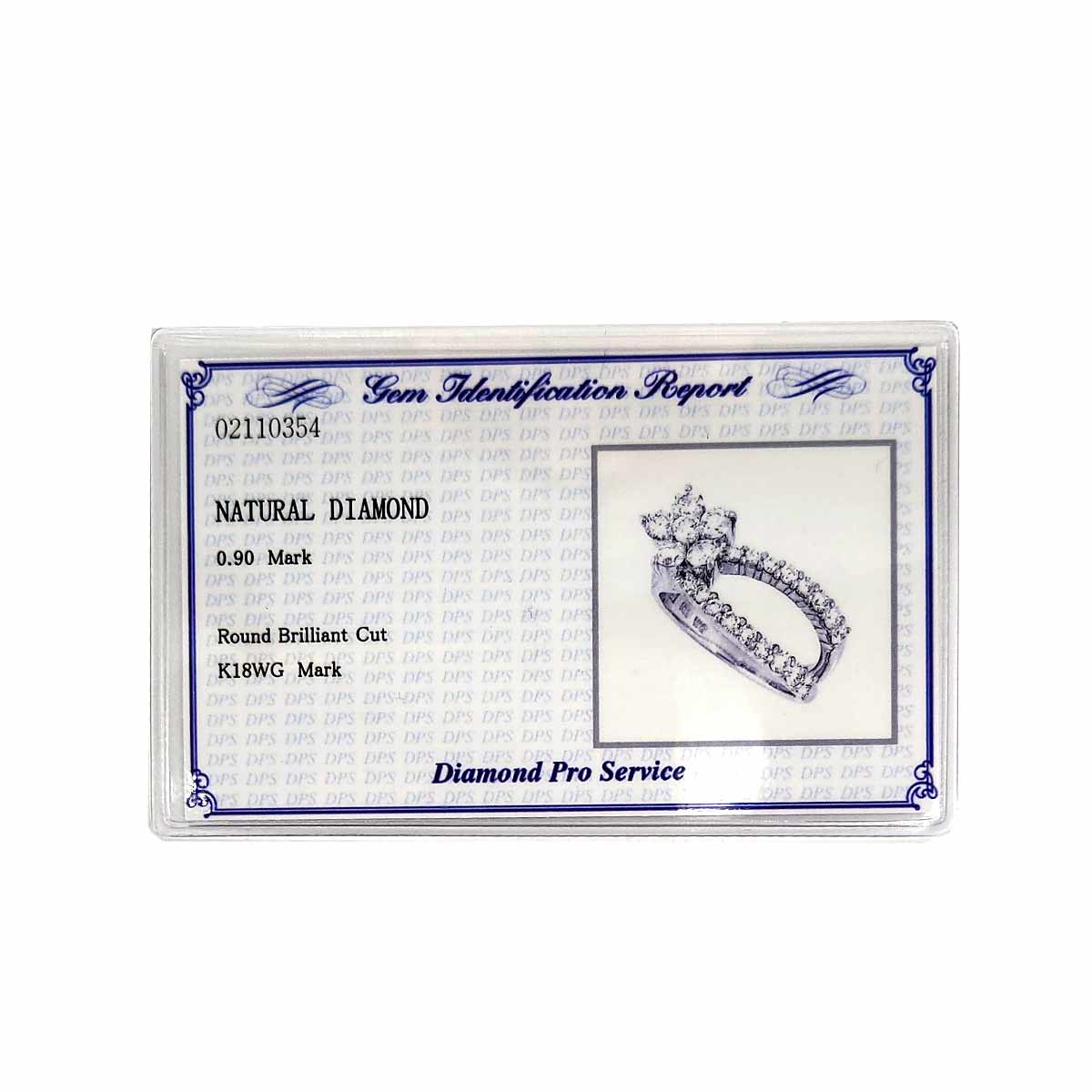 Diamond 0.90ct Ring 18K WG 750 Size3.25(US)