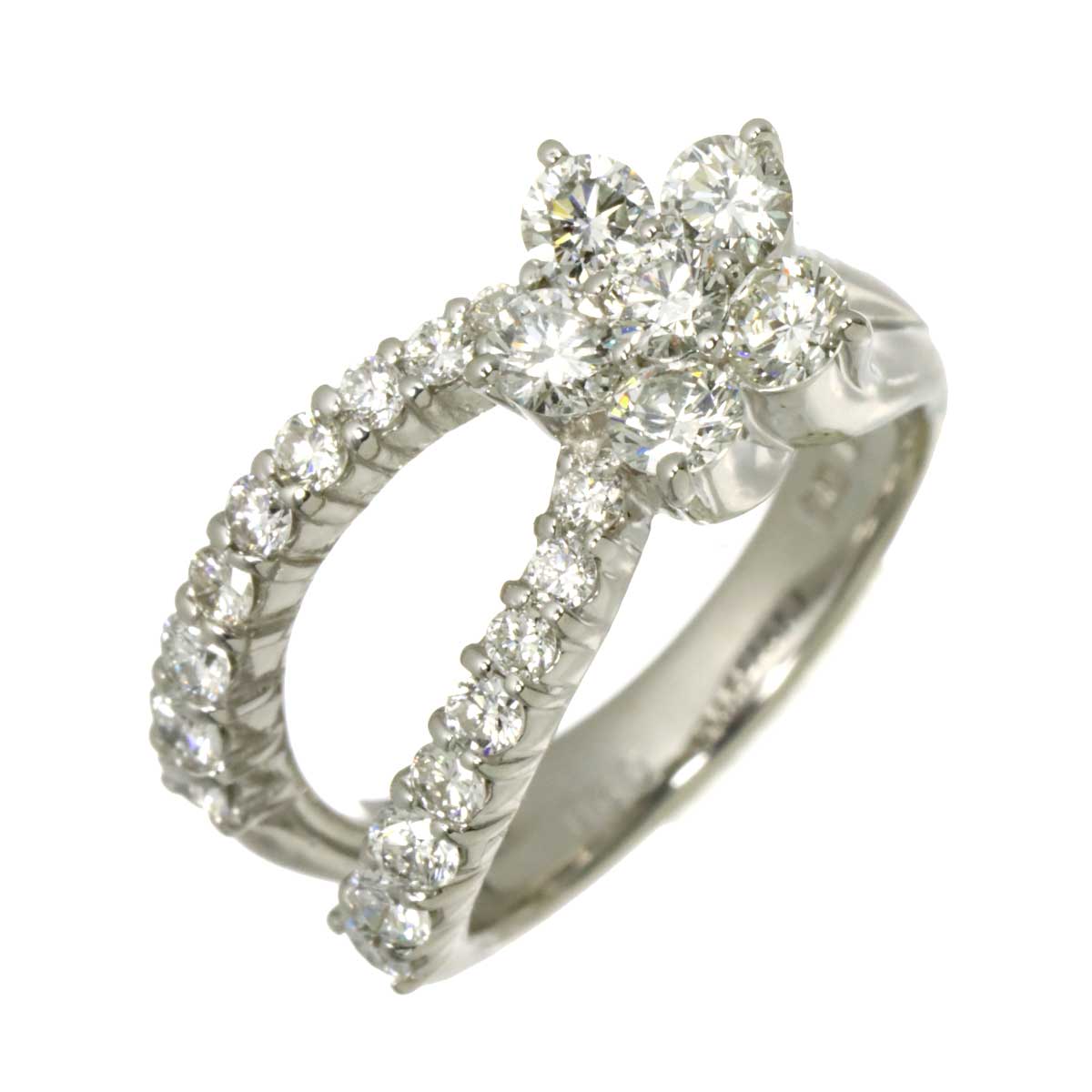 Diamond 0.90ct Ring 18K WG 750 Size3.25(US)