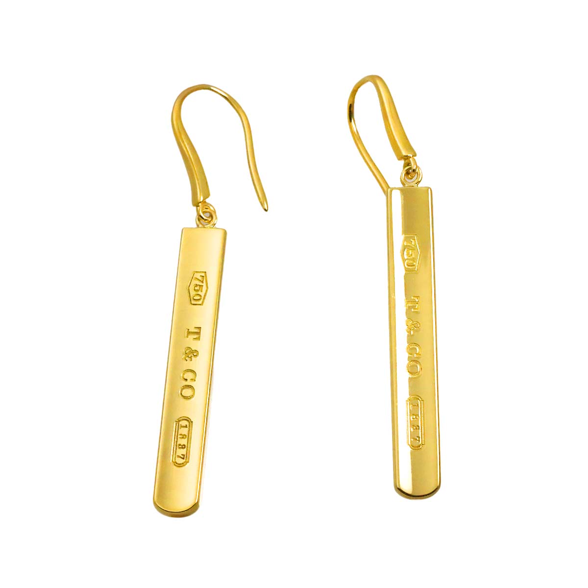 1837 Bar Drop Earrings Pierced 18K Yellow Gold 750