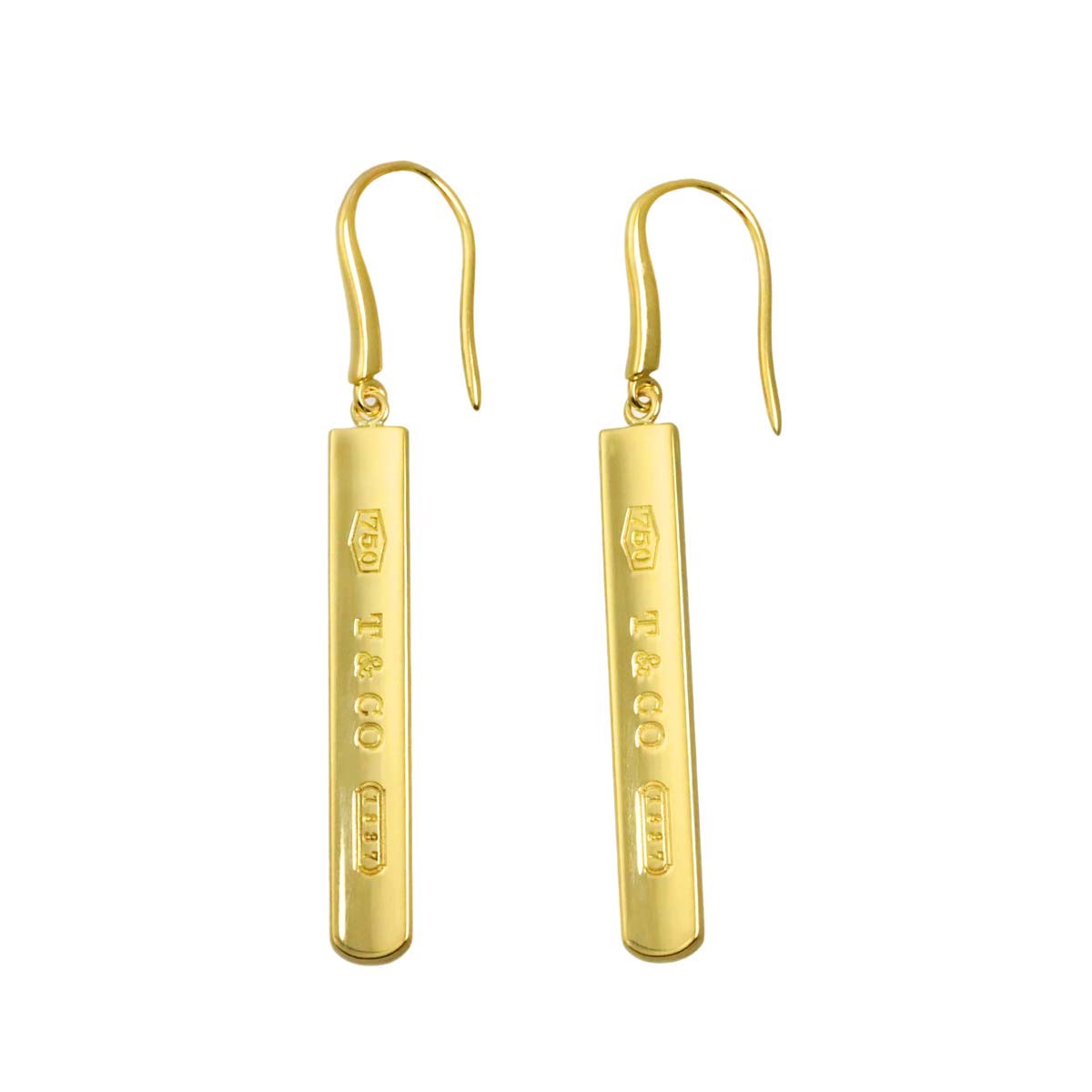 1837 Bar Drop Earrings Pierced 18K Yellow Gold 750