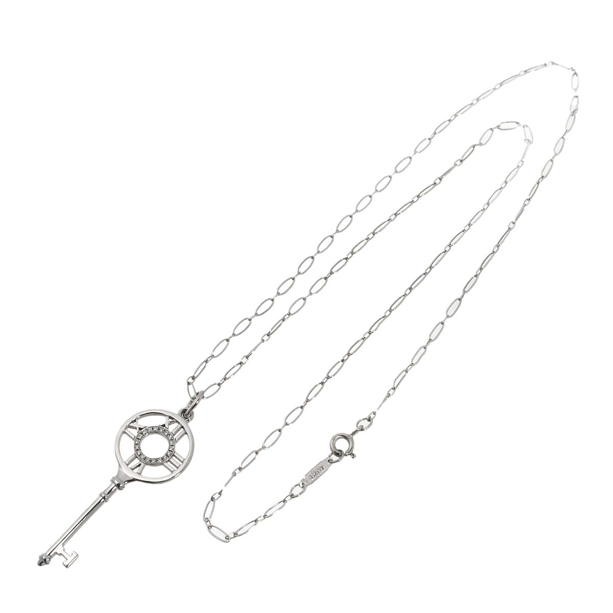 Atlas Key Necklace 18K White Gold 750