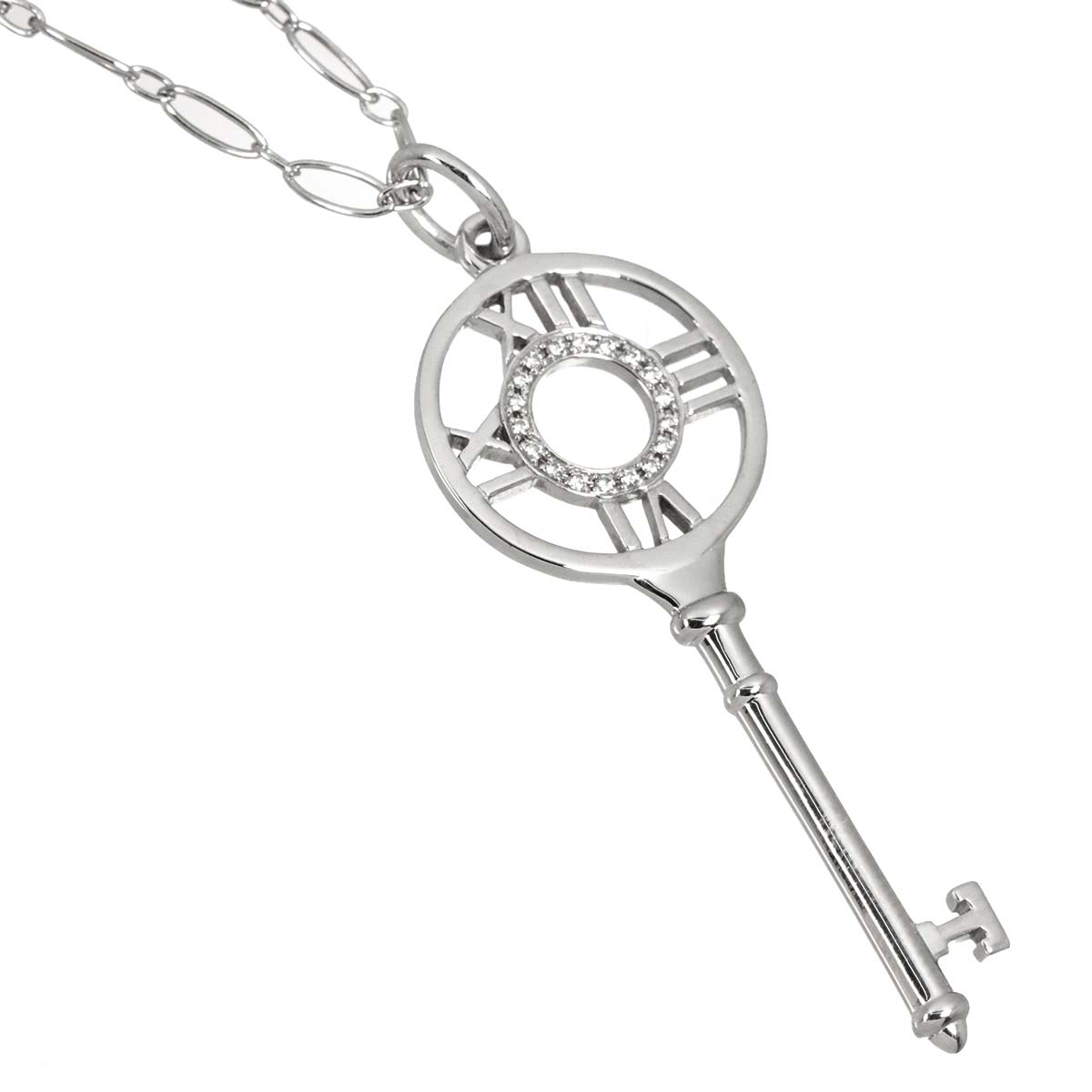 Atlas Key Necklace 18K White Gold 750