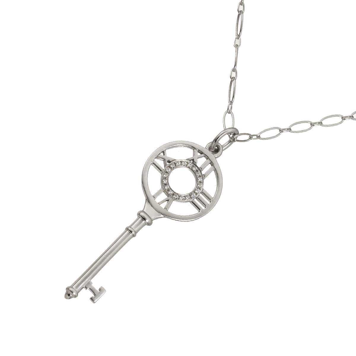 Atlas Key Necklace 18K White Gold 750