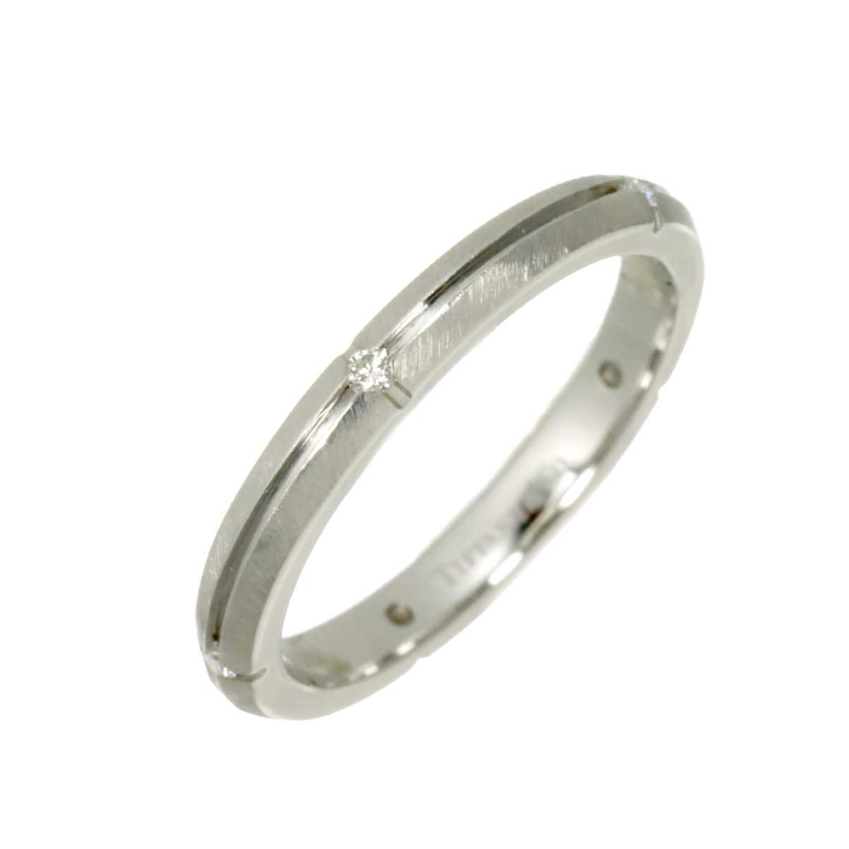 Streamerica Diamond Ring 18K White Gold Size4(US)