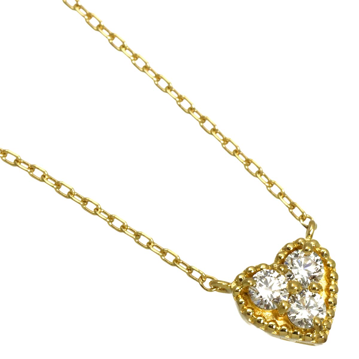 Diamond 0.12ct Heart Necklace 18K Yellow Gold 750