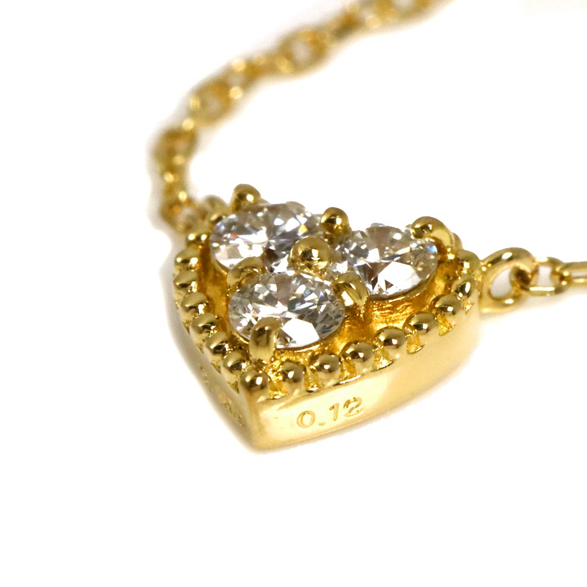 Diamond 0.12ct Heart Necklace 18K Yellow Gold 750