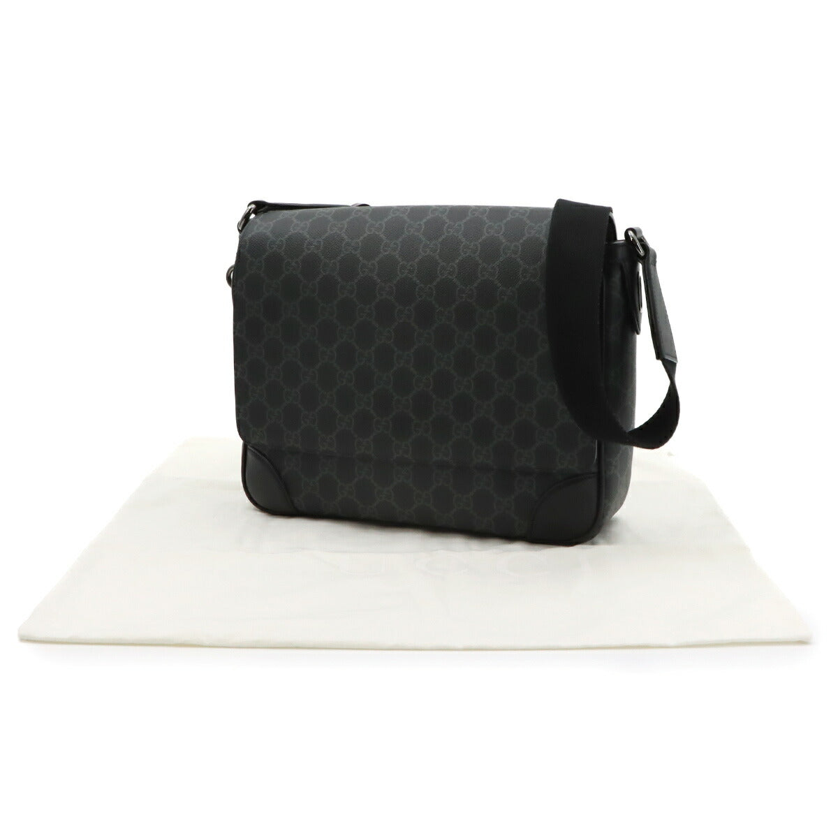 GG Emblem Crossbody Bag Leather Black 821154 Purse