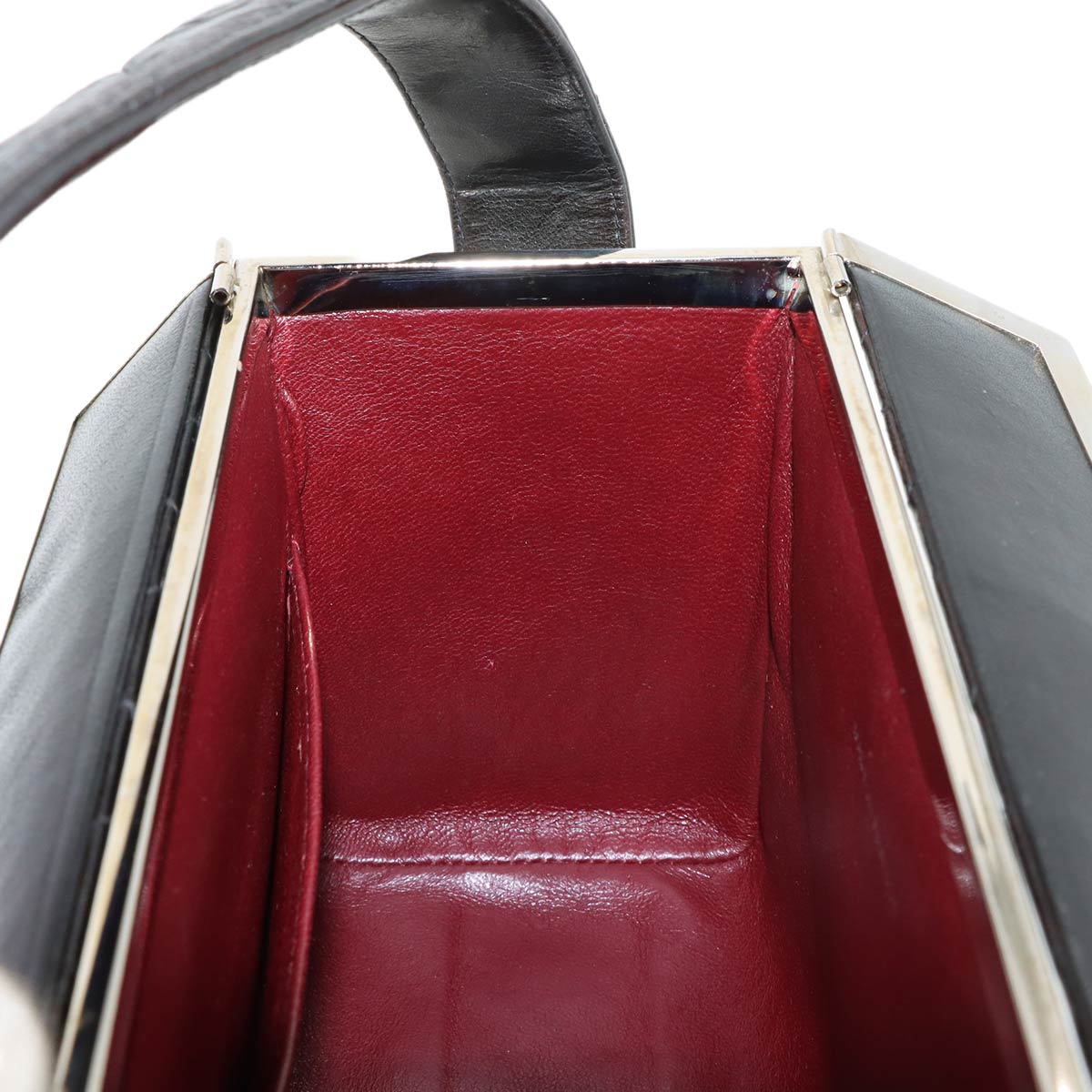 Matelasse Vanity Hand Bag Leather Black Purse