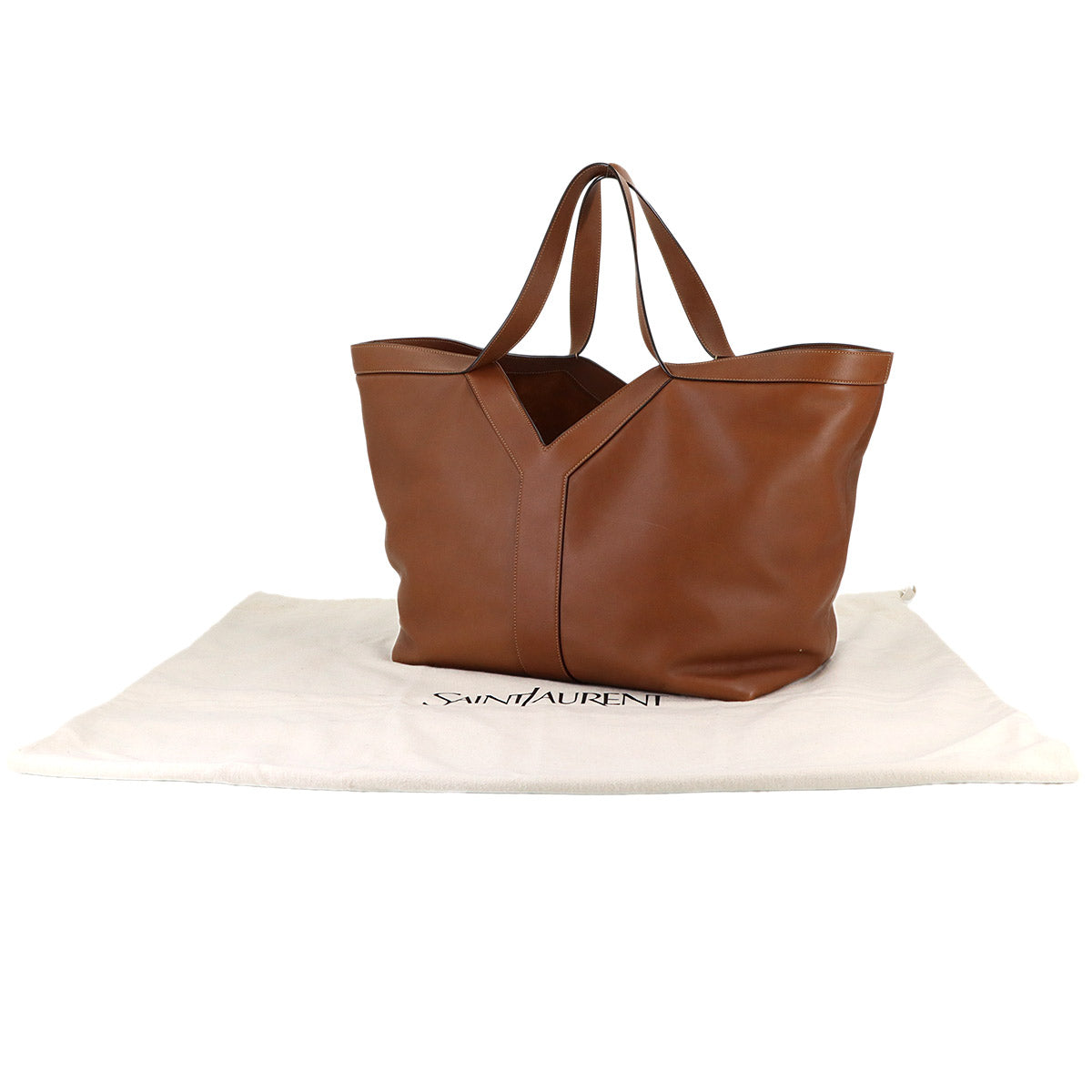 Y Tote Bag Leather Brown 817602 Purse