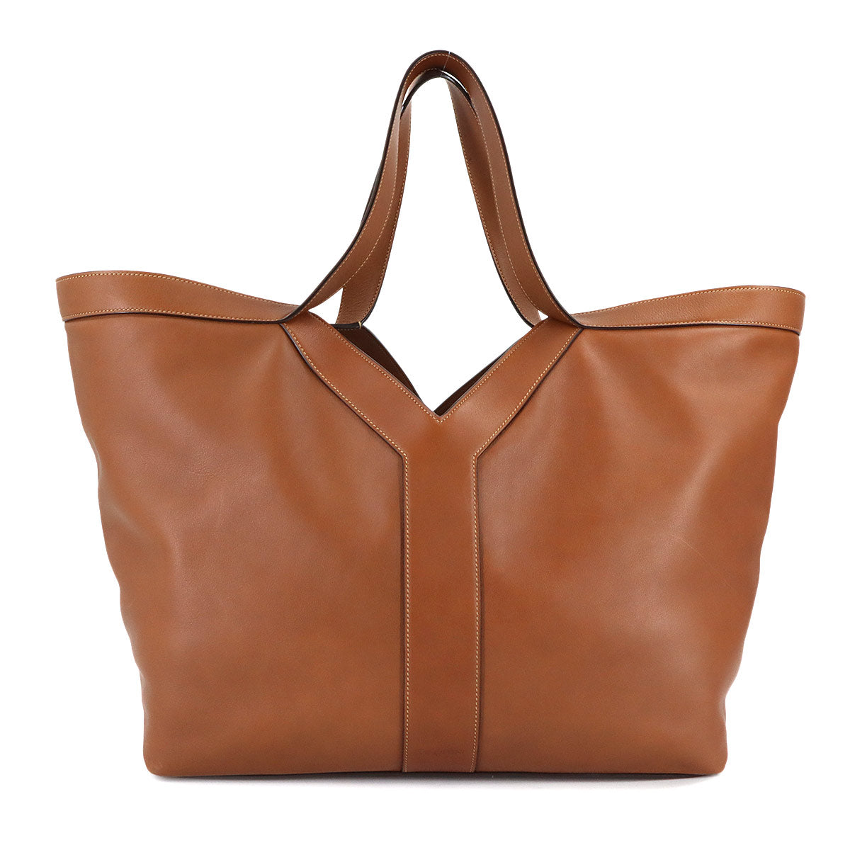 Y Tote Bag Leather Brown 817602 Purse