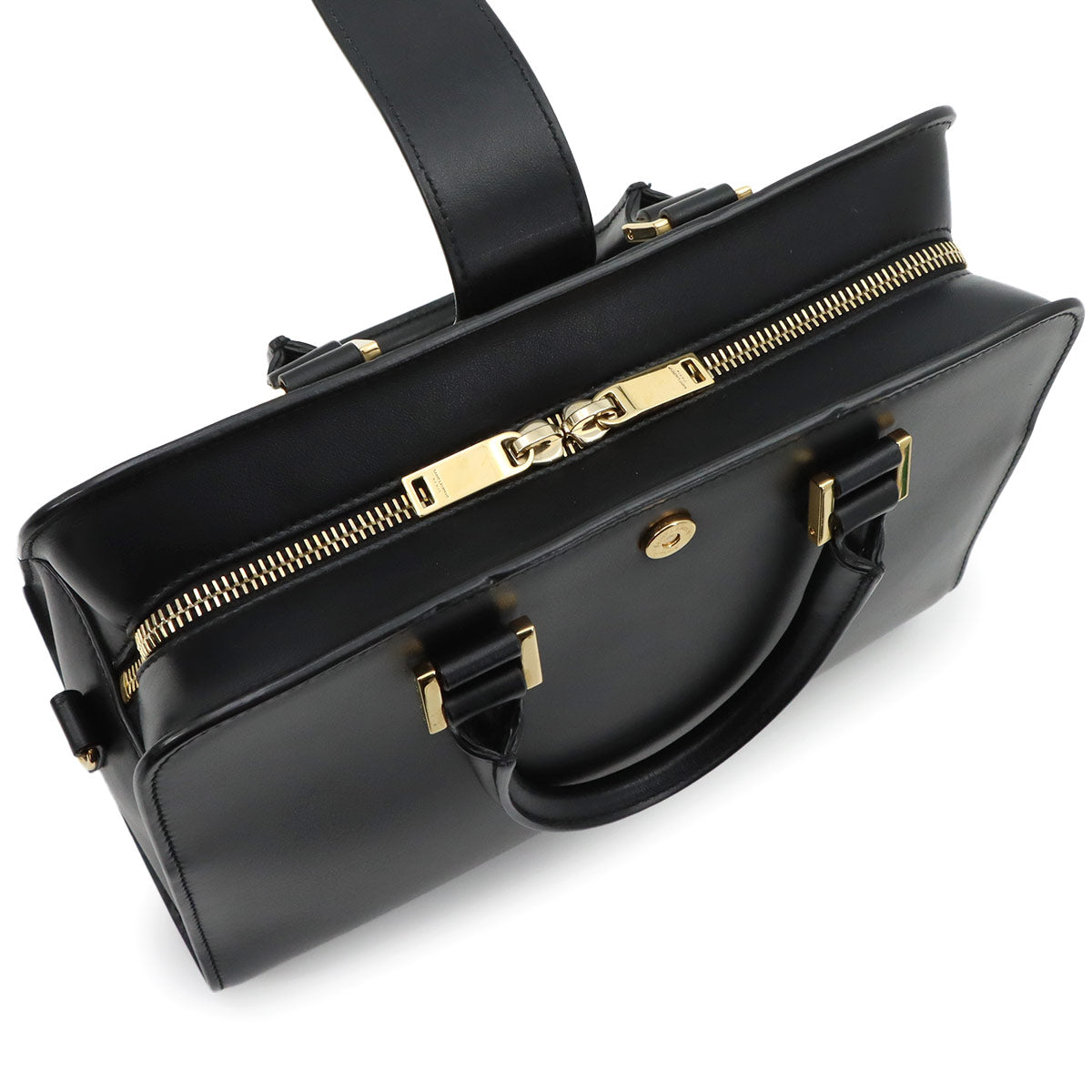 Baby Cabas Hand Shoulder Bag Leather Black 568853