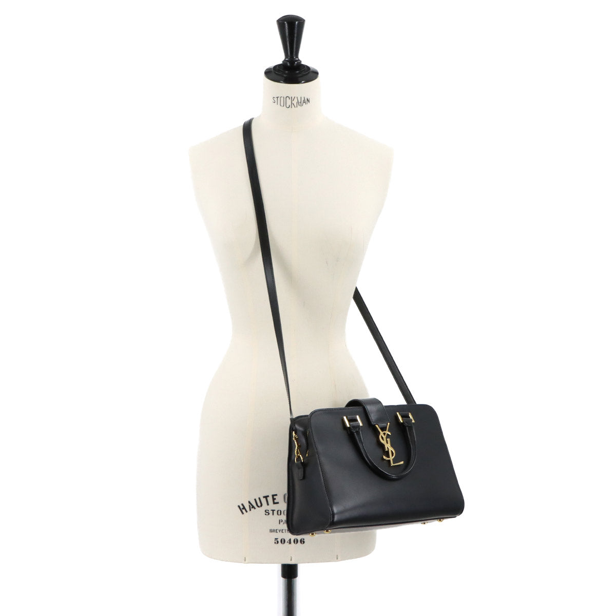 Baby Cabas Hand Shoulder Bag Leather Black 568853