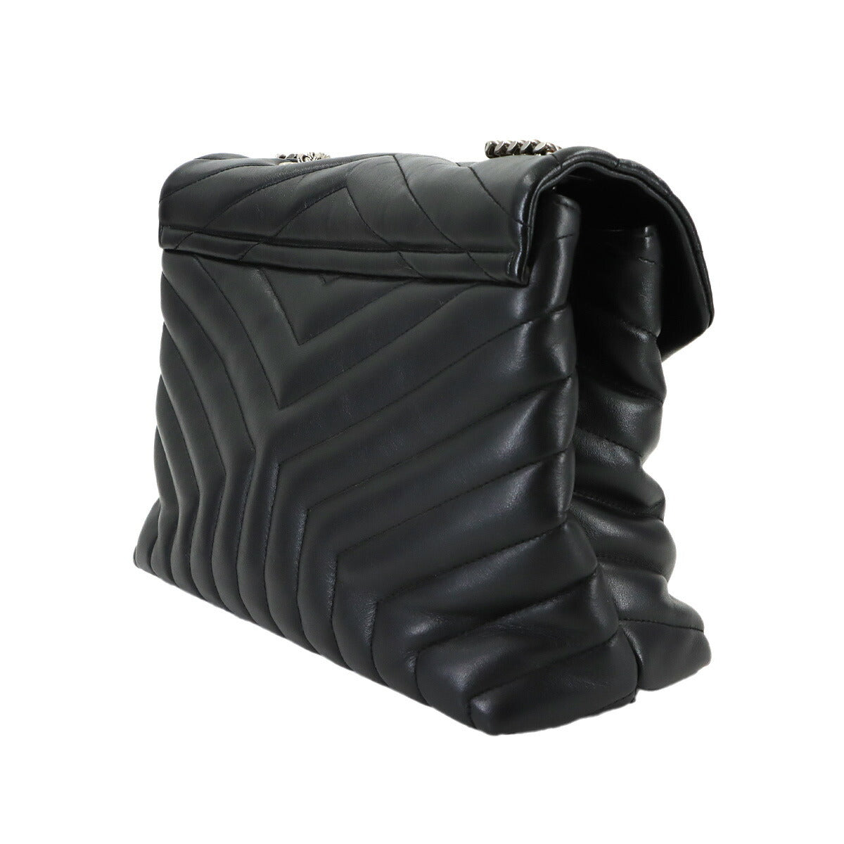 Loulou Chain Shoulder Bag Leather Black 487216