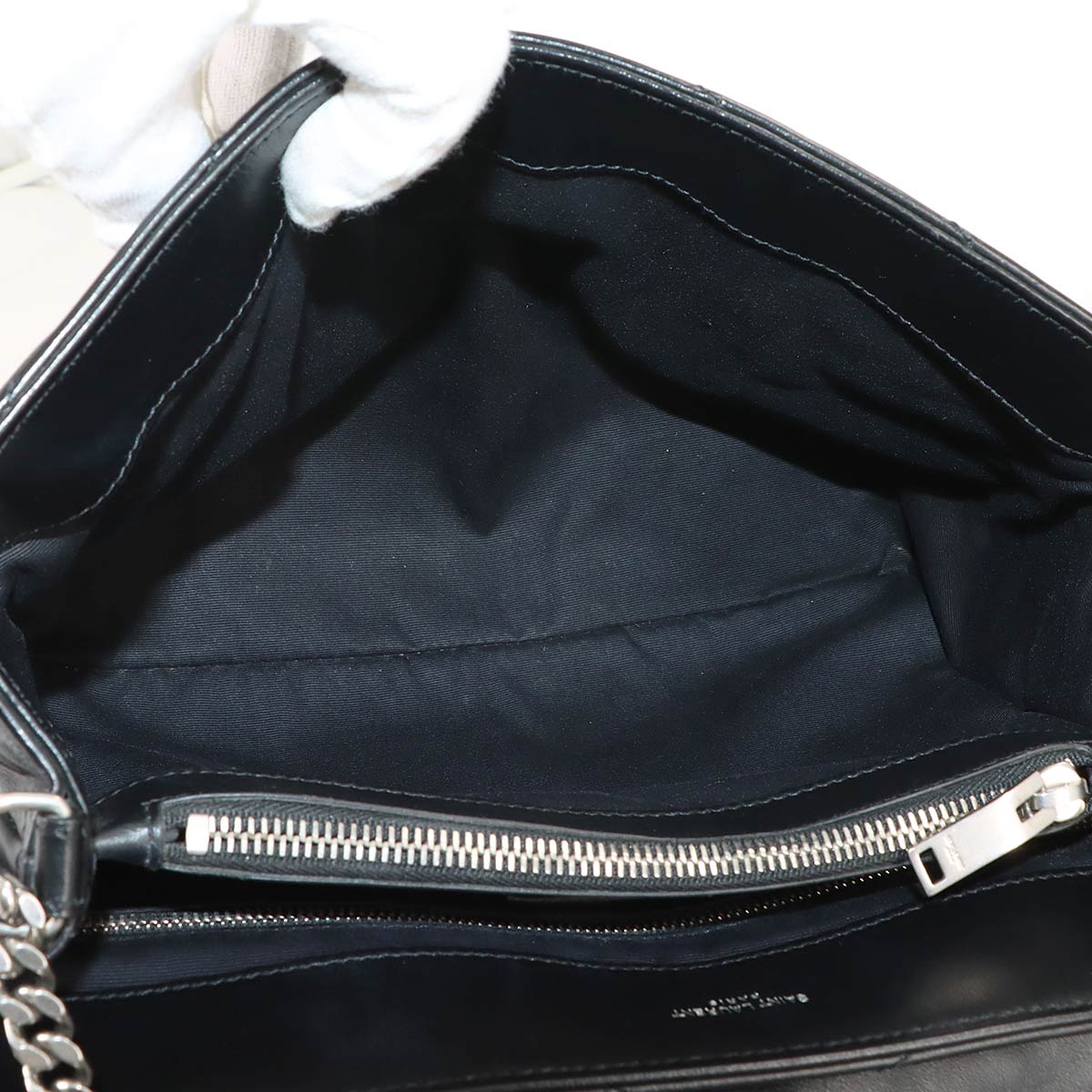 Loulou Chain Shoulder Bag Leather Black 487216