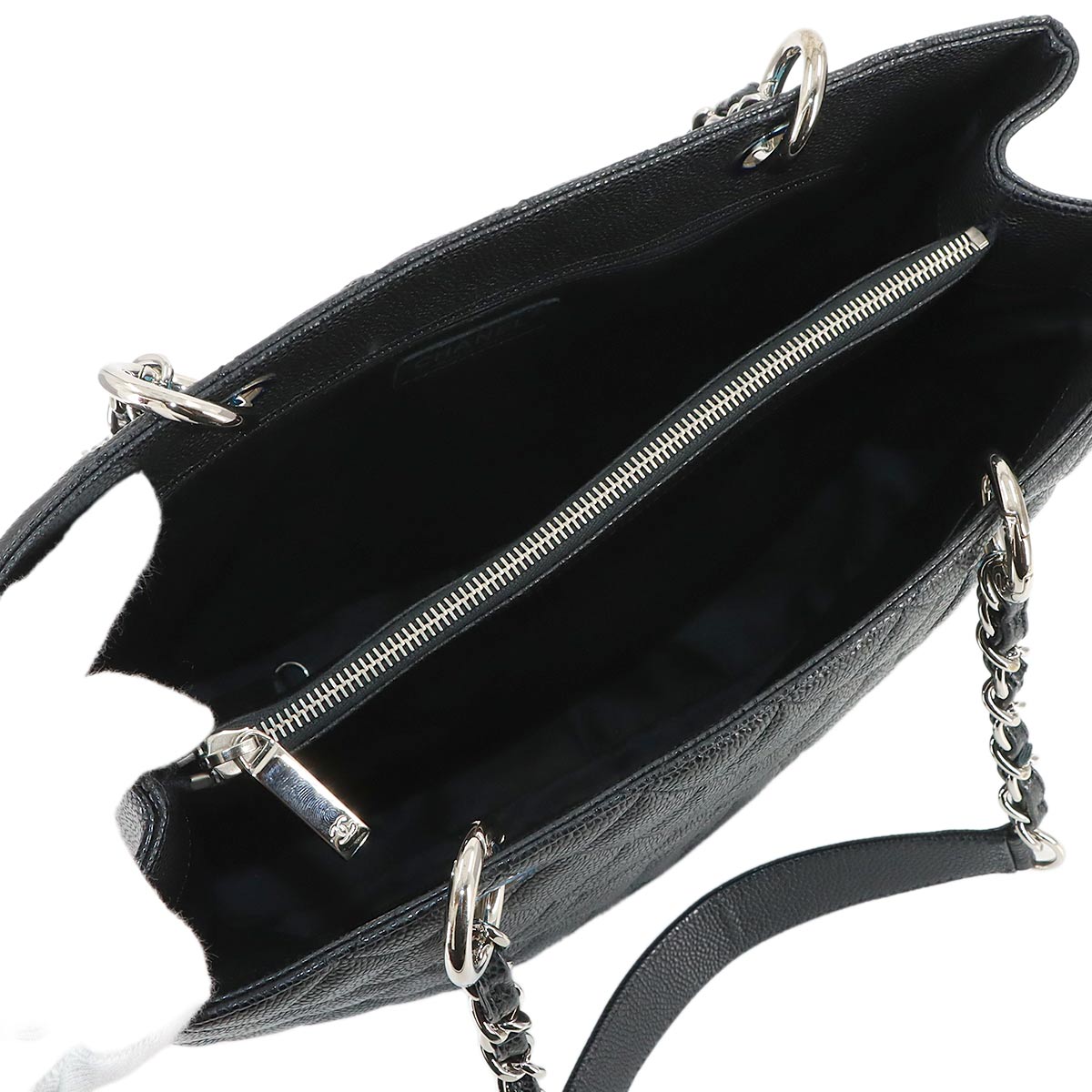 Matelasse Grand Shopping Tote Bag Leather Black GST A50995