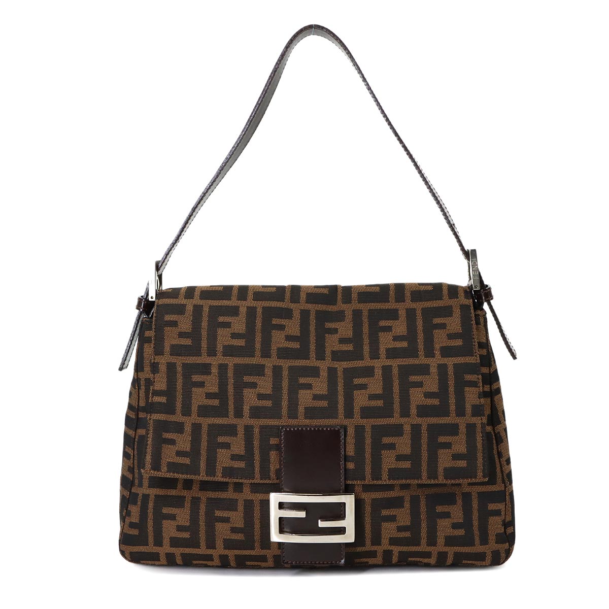 Zucca Mamma Baguette Shoulder Bag Canvas Leather Brown 26325
