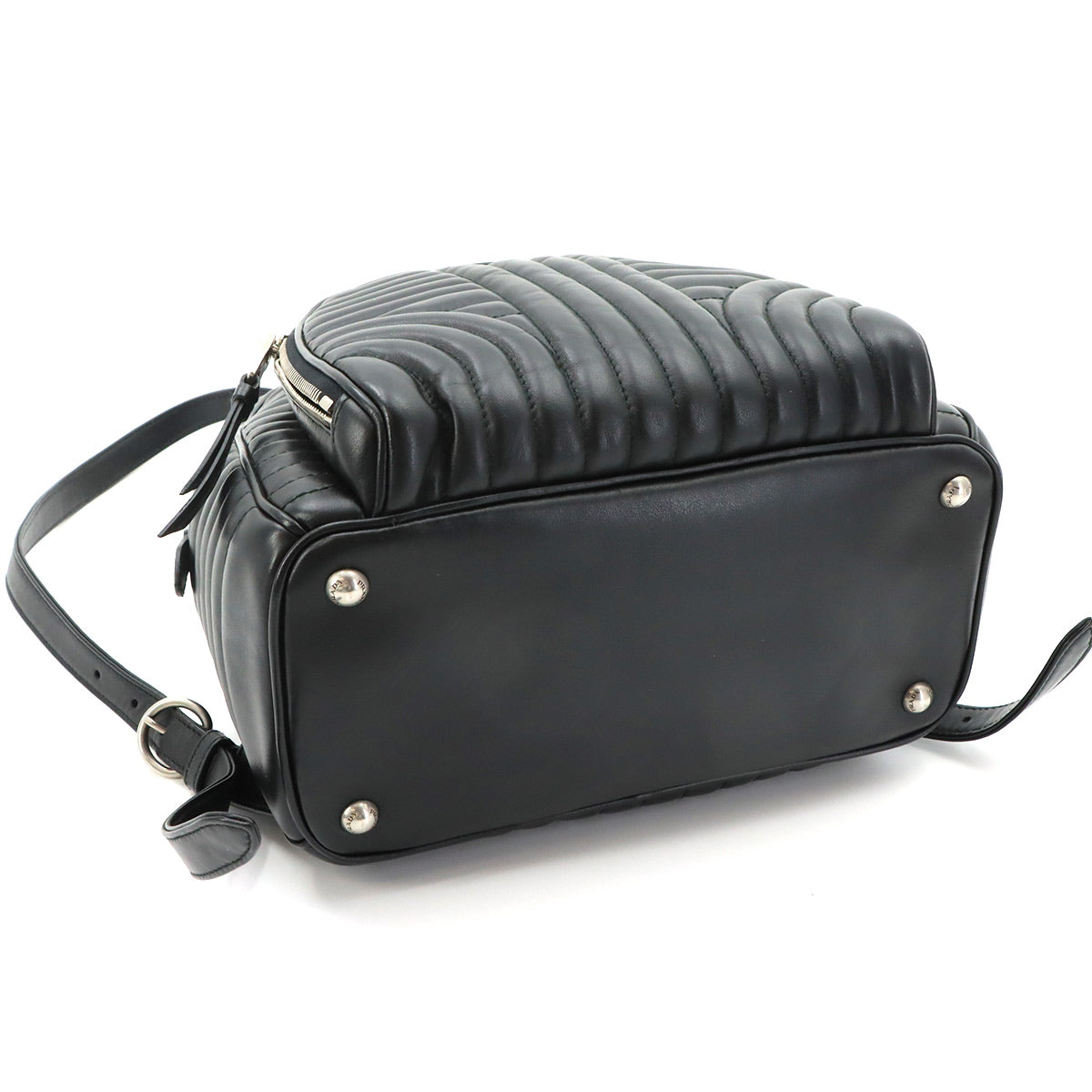 Diagram Backpack Leather Black Logos 1BZ030 Purse