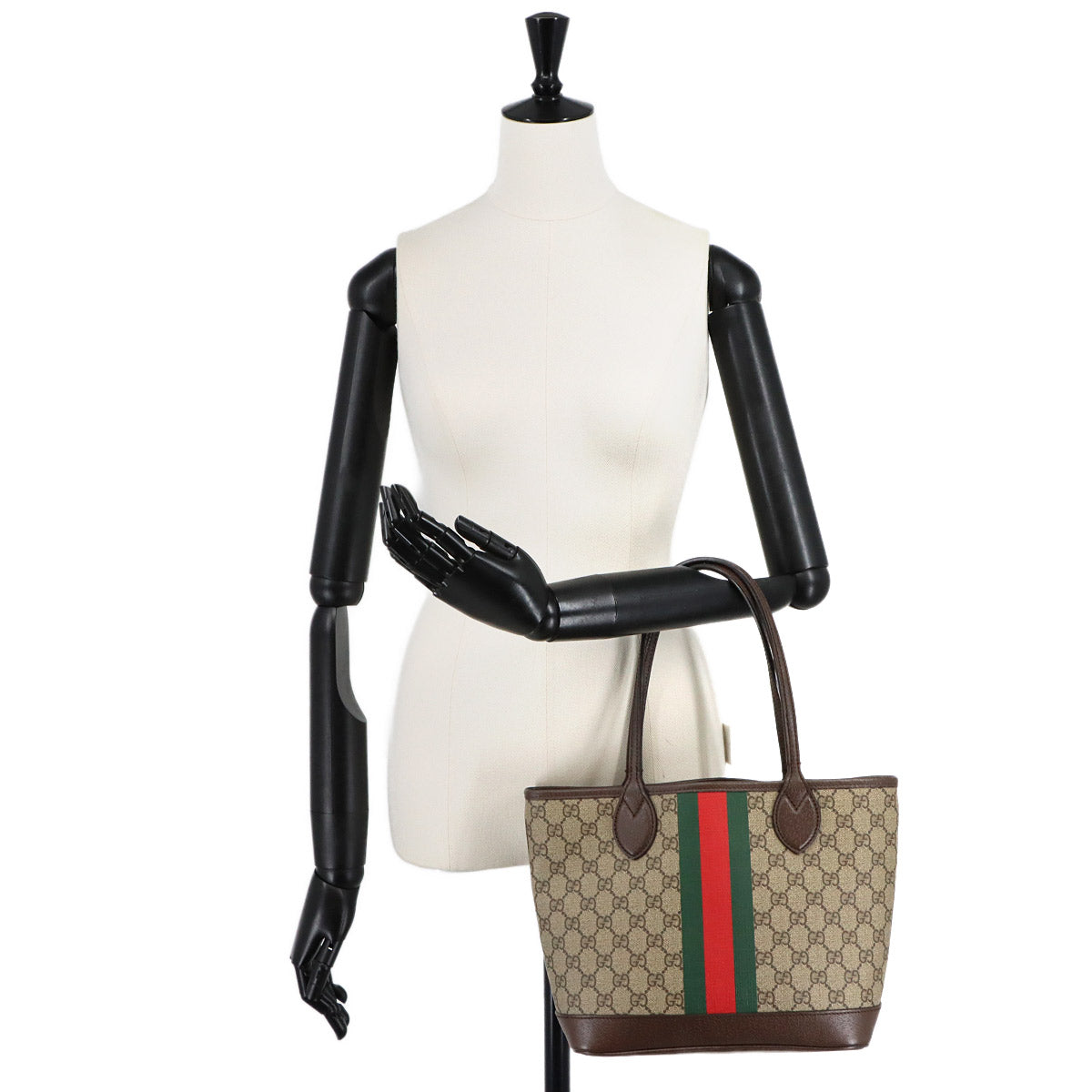 Ophidia Small Tote Bag GG Supreme Canvas Beige Brown 726762