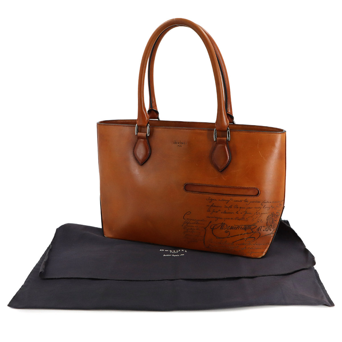 Calligraphy Toujours Tote Bag Venezia Leather Brown Purse