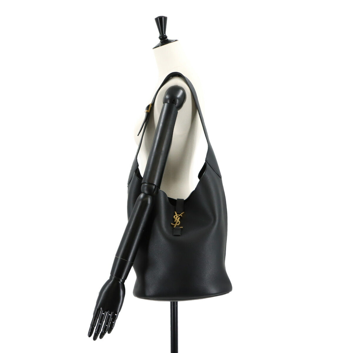 LE5A7 Hobo Shoulder Bag Leather Black 793088 Purse