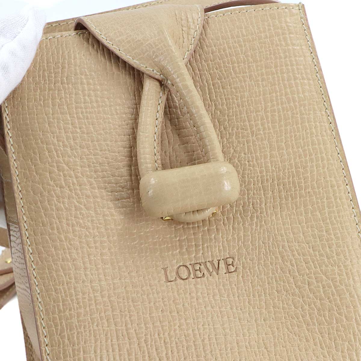 Shoulder Bag Leather Beige Purse