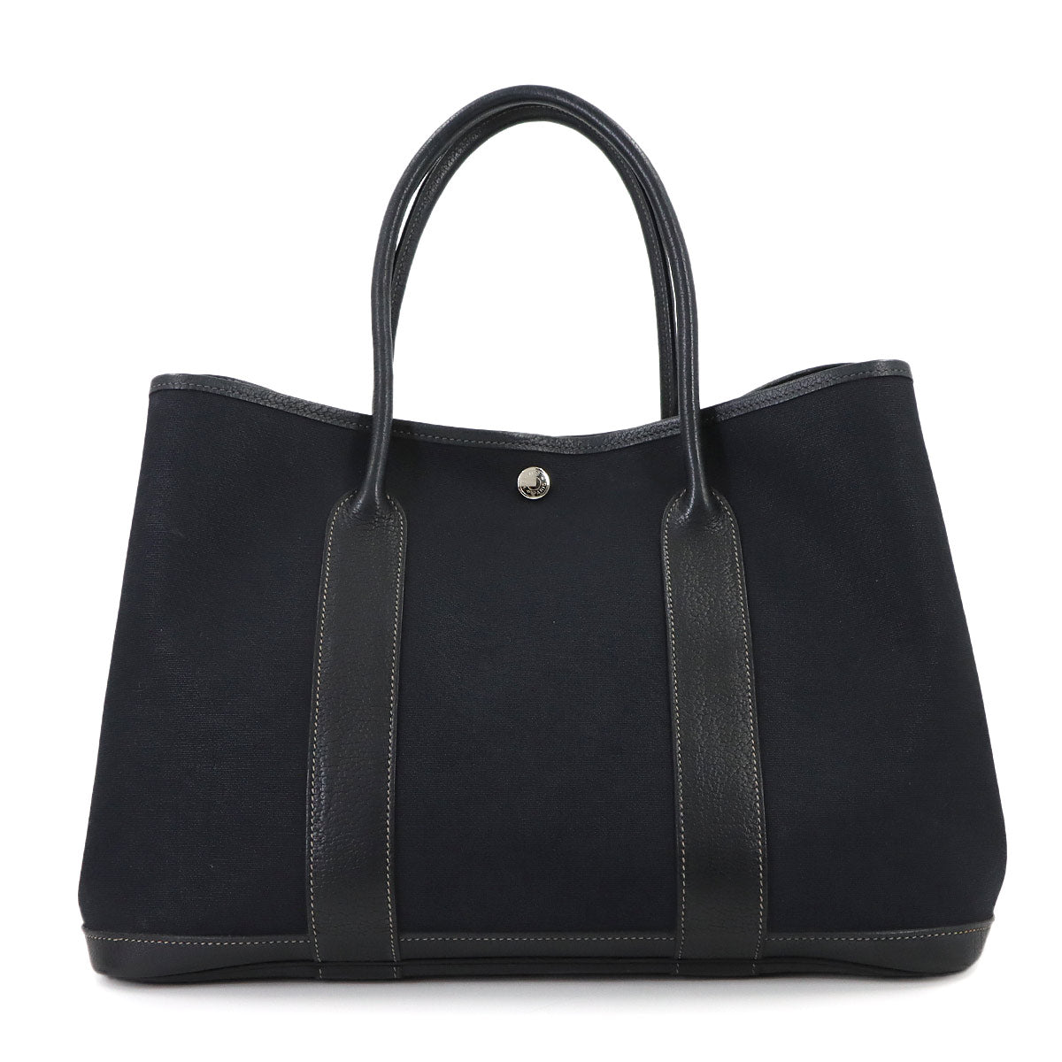 Garden Party PM Tote Bag Toile Officier Leather Black