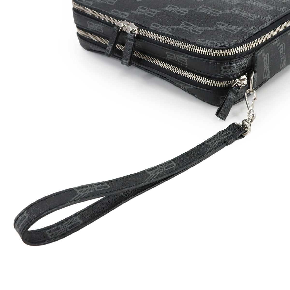 BB Monogram Signature Clutch Bag PVC Black 644432