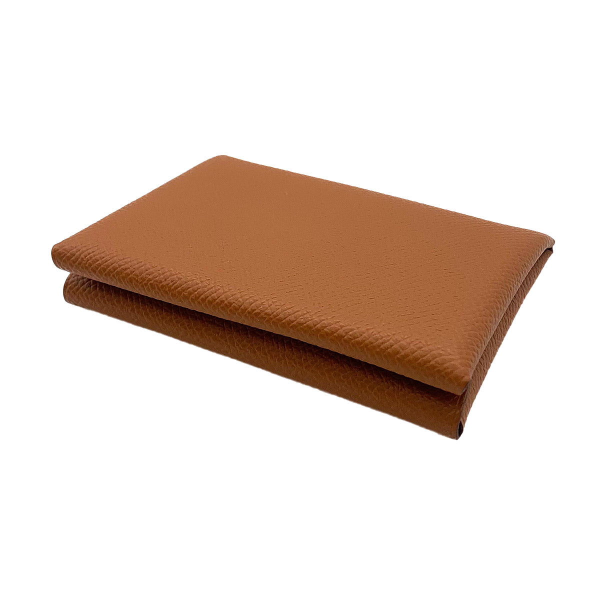 Calvi Duo Card Case Epsom Gold Brown Purse