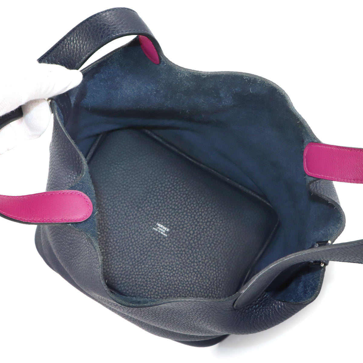 Picotin Lock Eclat MM Hand Bag Traurillon Clemence Bleu Nuit